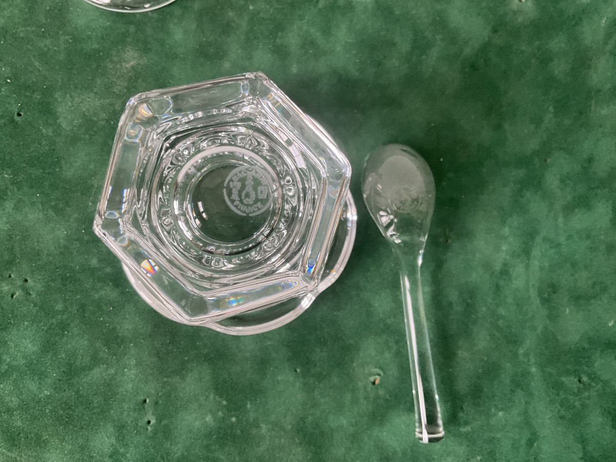 Baccarat Mustard Pot And Its Harcourt Model Spoon-photo-2