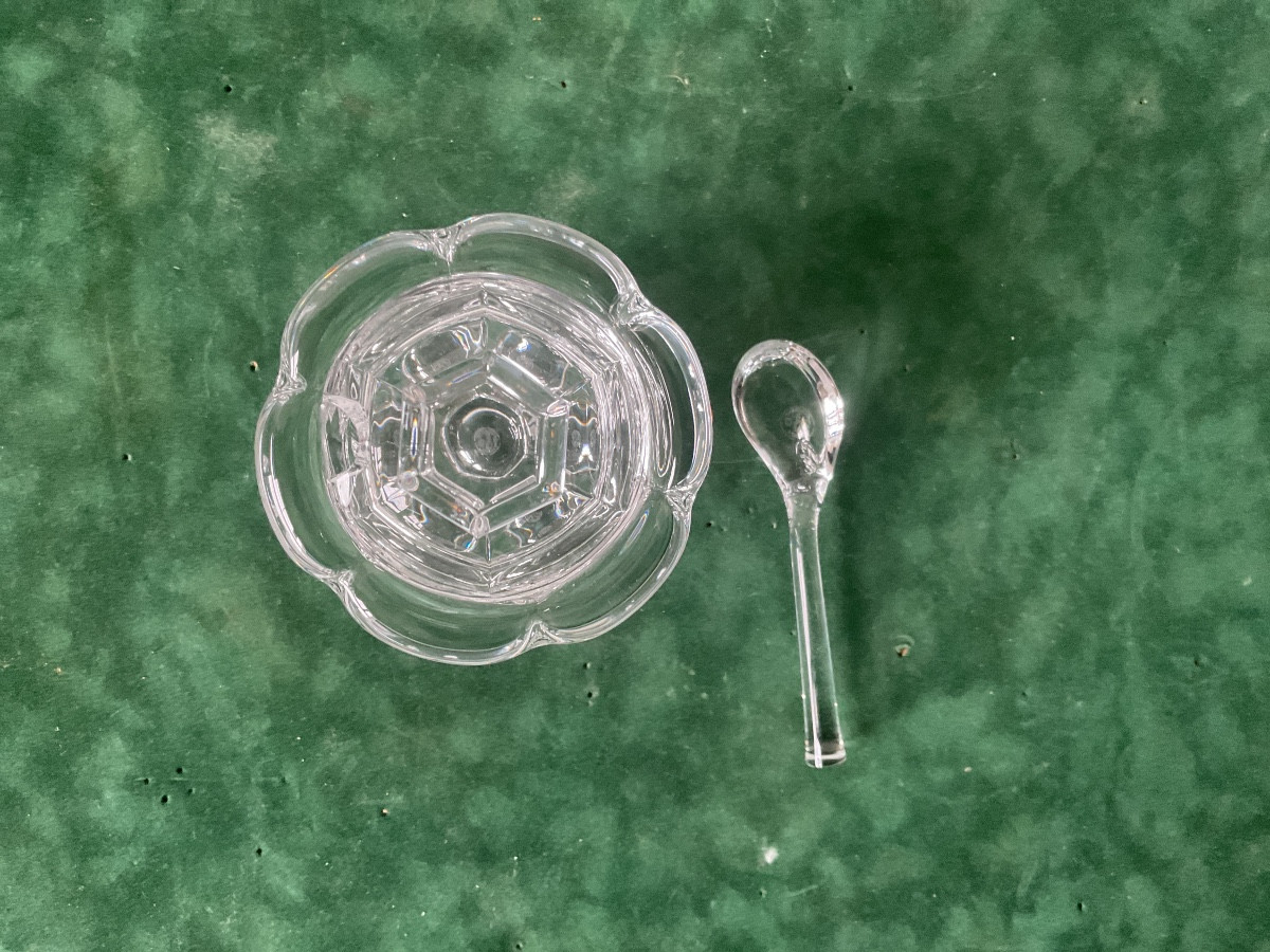 Baccarat Mustard Pot And Its Harcourt Model Spoon-photo-4