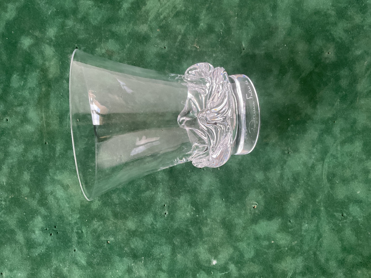 Crystal Vase Signed Daum France -photo-3