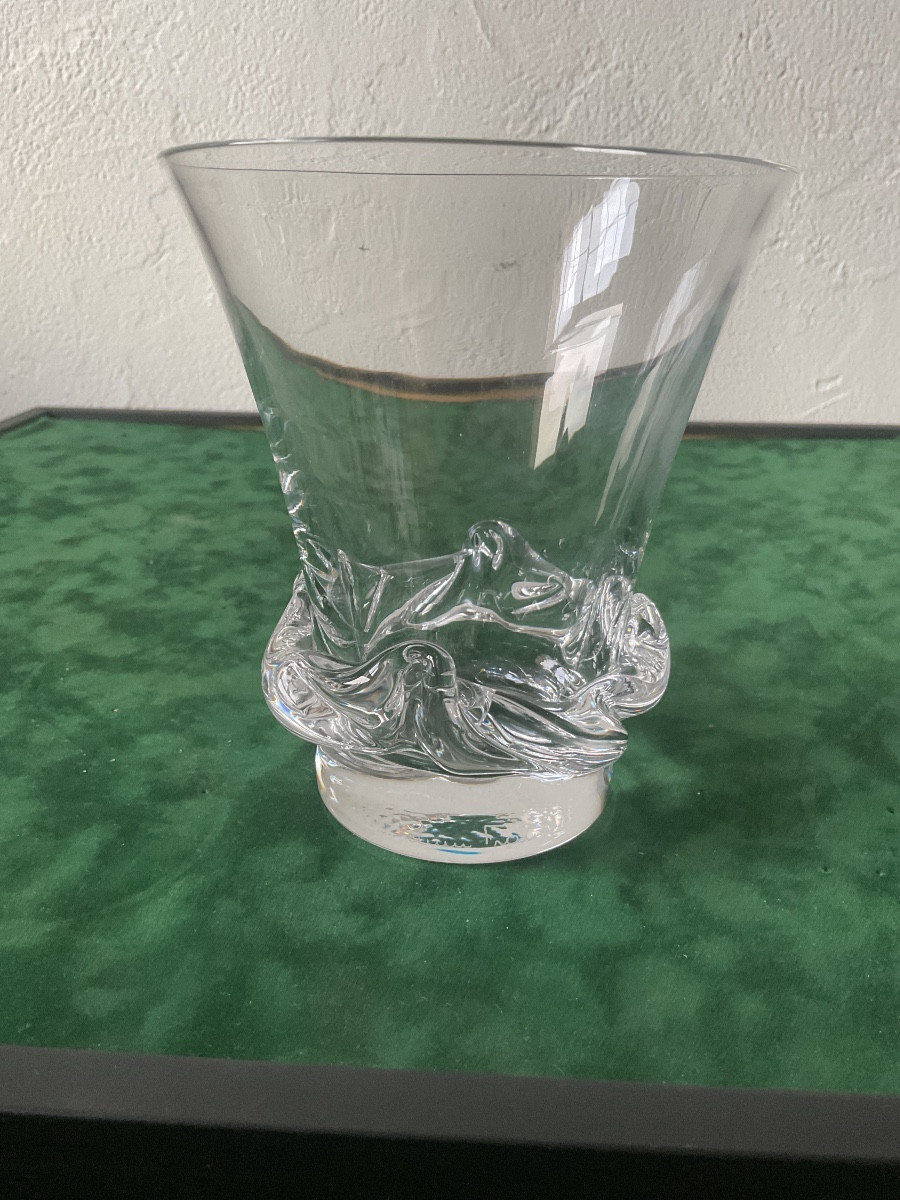 Crystal Vase Signed Daum France 