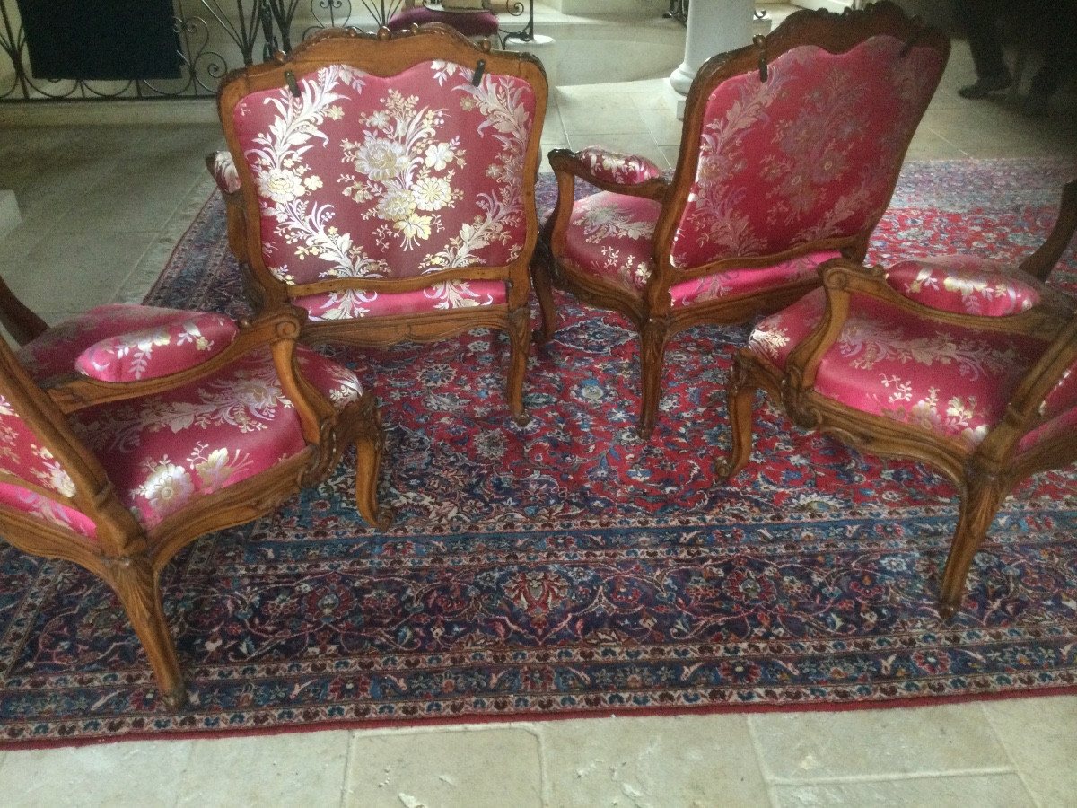 4 Foliot-style Ceremonial Armchairs Stamped Remy-photo-3