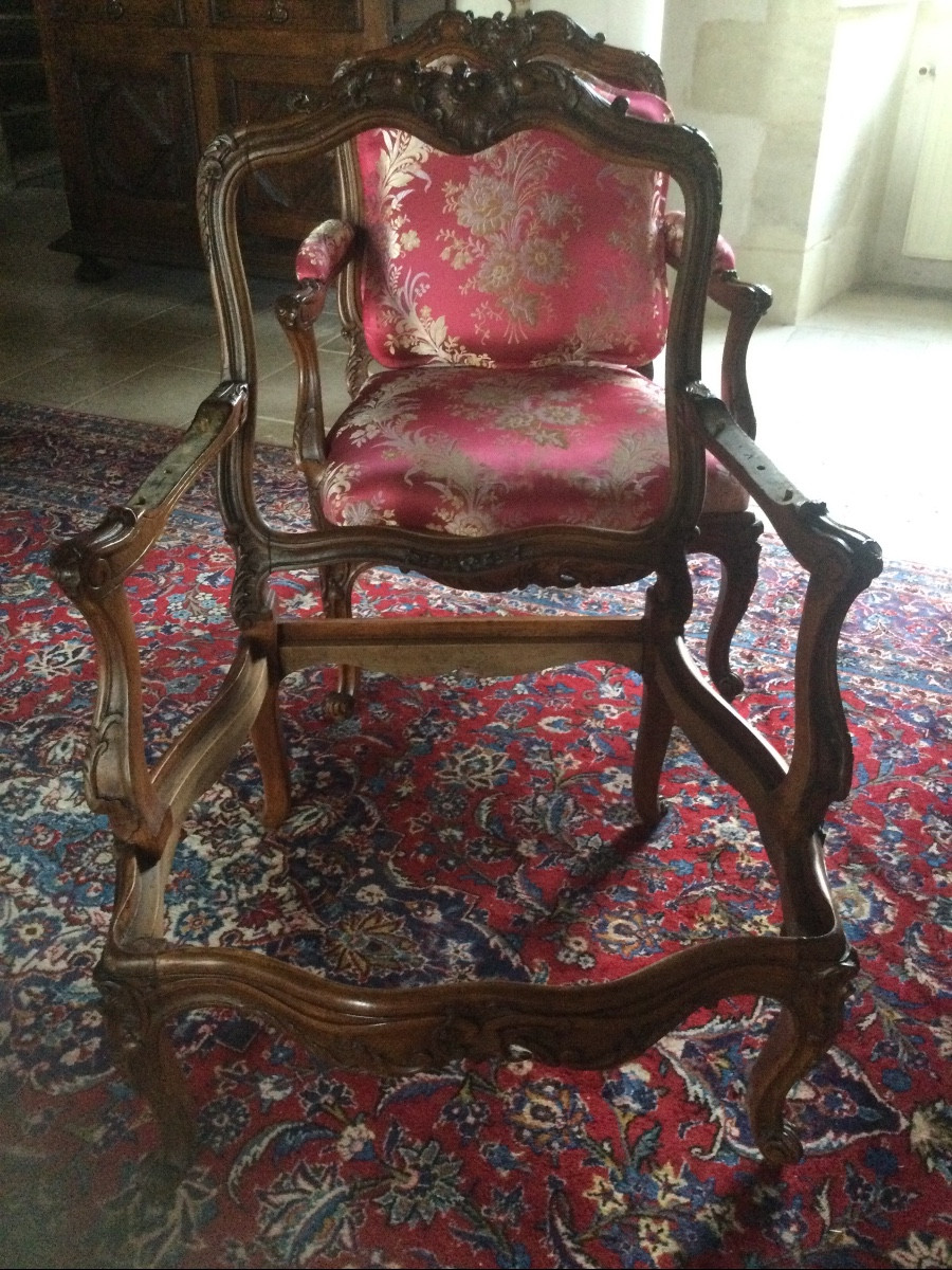 4 Foliot-style Ceremonial Armchairs Stamped Remy-photo-4