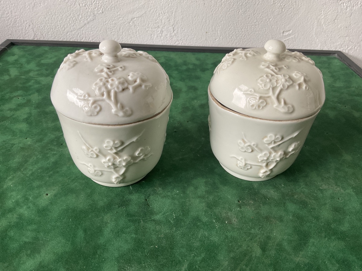 Saint Cloud Pair Of Covered Pots