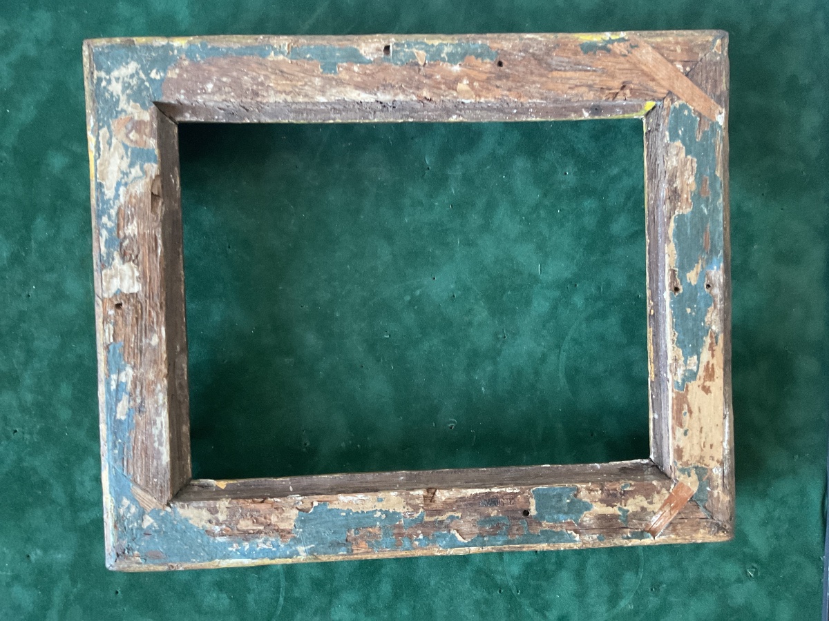 Carved Oak Frame With "flowered Corners," Featuring Original Gilding From The Louis XIV Period-photo-4