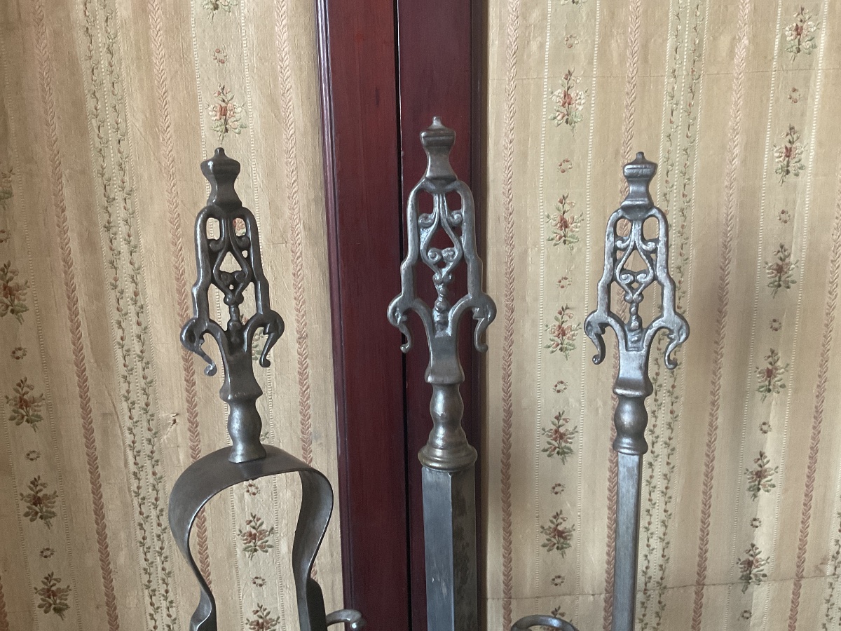 19th-century Wrought-iron Fireplace Stand -photo-2