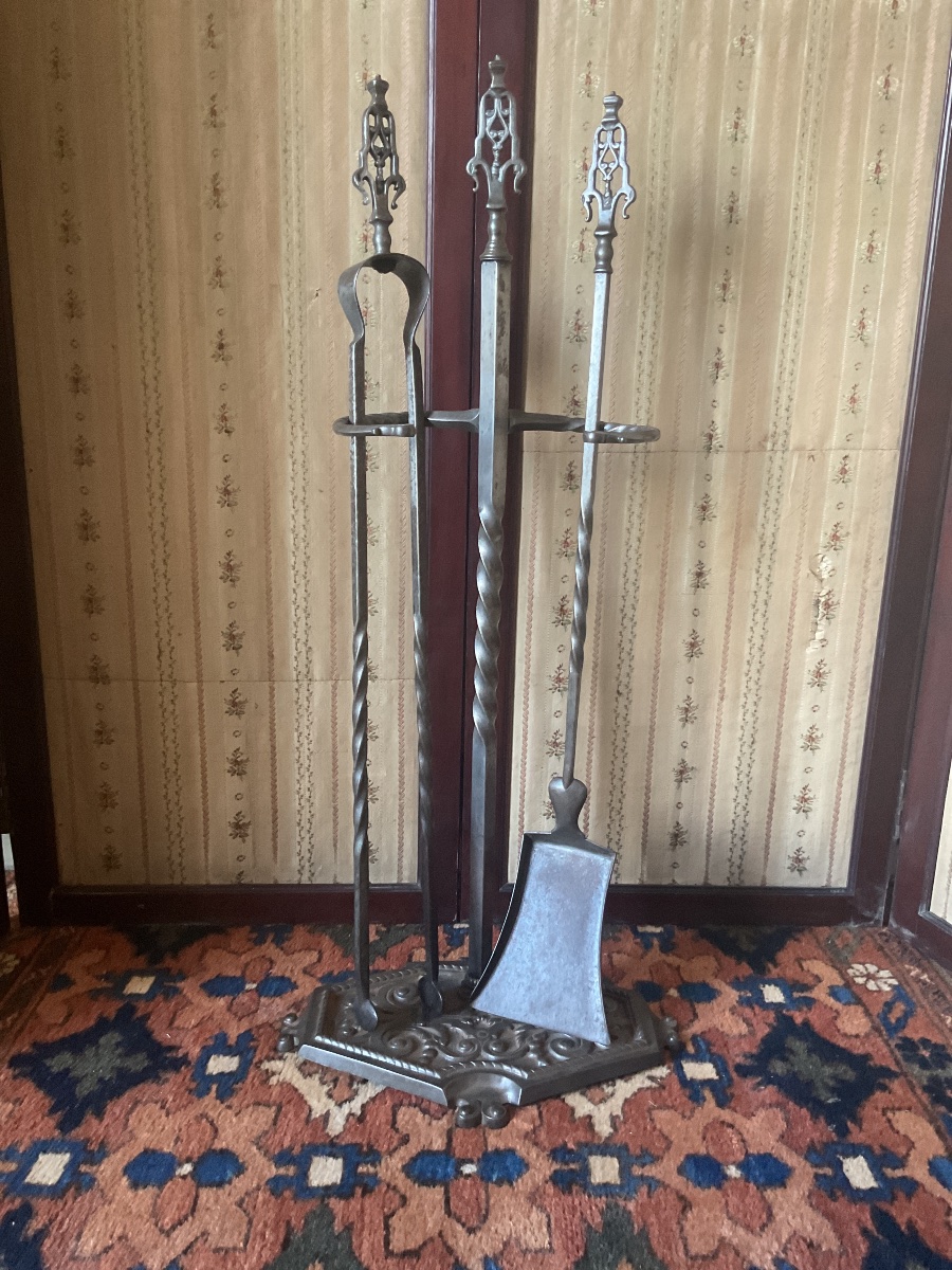19th-century Wrought-iron Fireplace Stand 