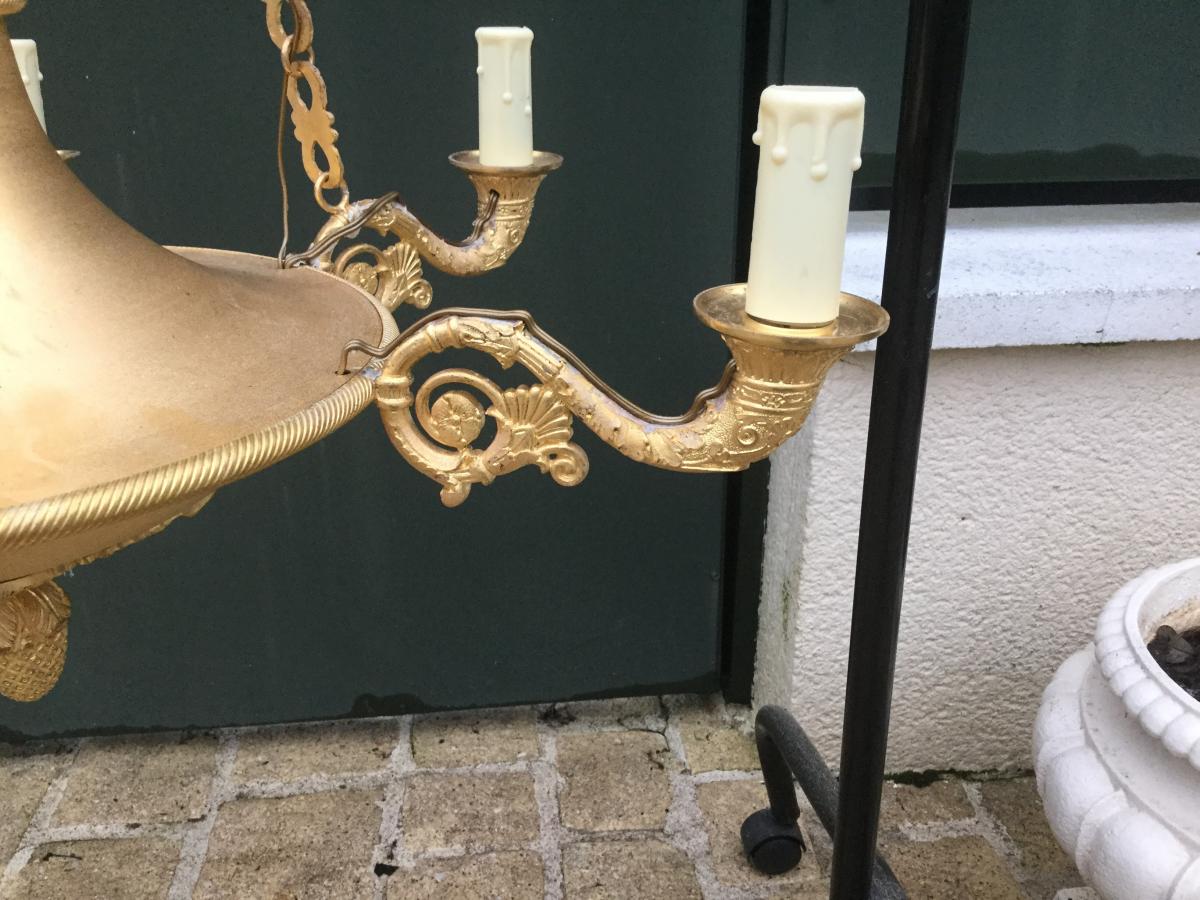 Gilt Bronze Empire Chandelier Early Nineteenth Time-photo-4