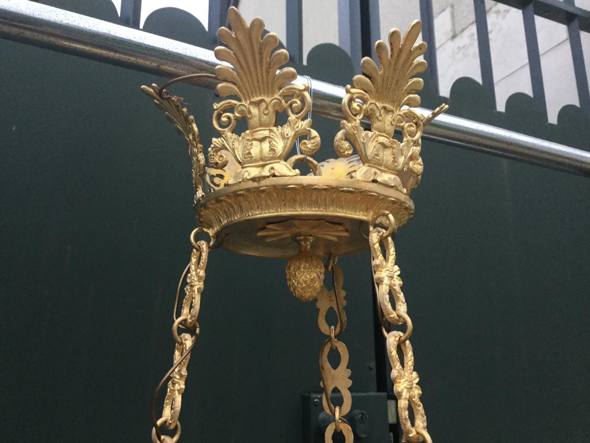 Gilt Bronze Empire Chandelier Early Nineteenth Time-photo-1