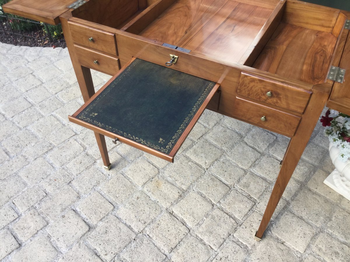 Dressing Table In Olivier Massif Late Eighteenth End XIXth-photo-4