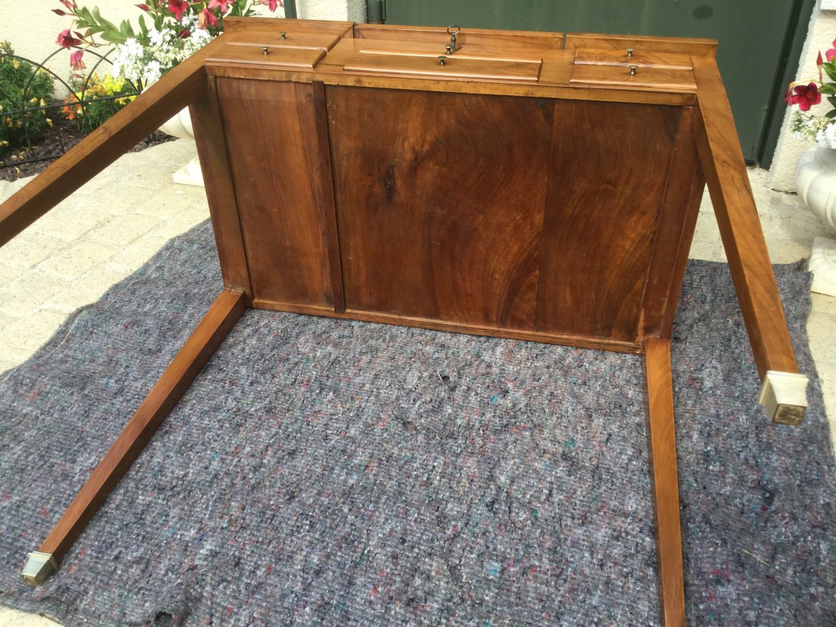 Dressing Table In Olivier Massif Late Eighteenth End XIXth-photo-4