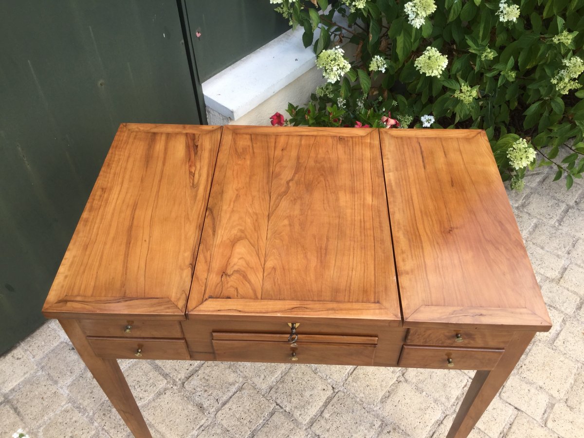 Dressing Table In Olivier Massif Late Eighteenth End XIXth-photo-6