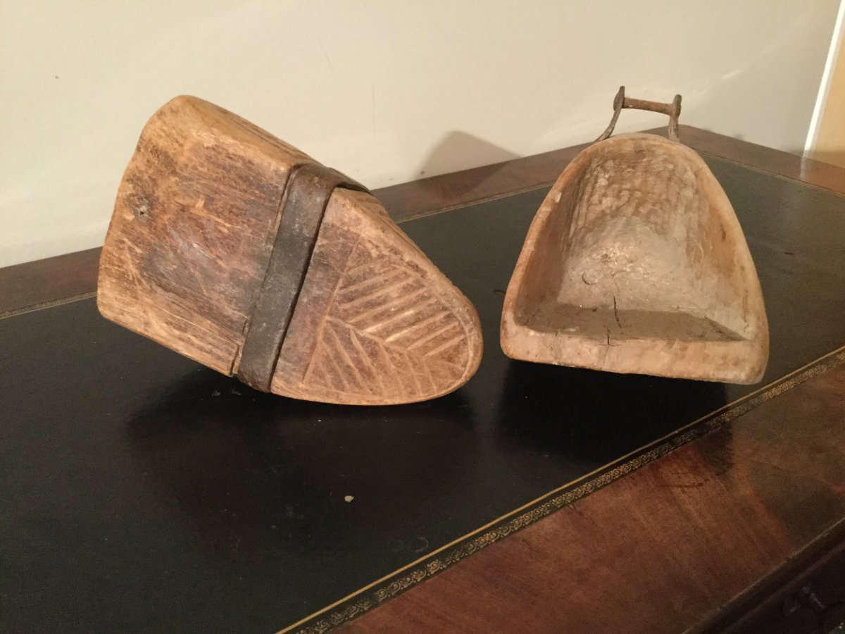 Two Pair Of Stirrups In Argentinean Or Chilean Gaucho Wood-photo-2