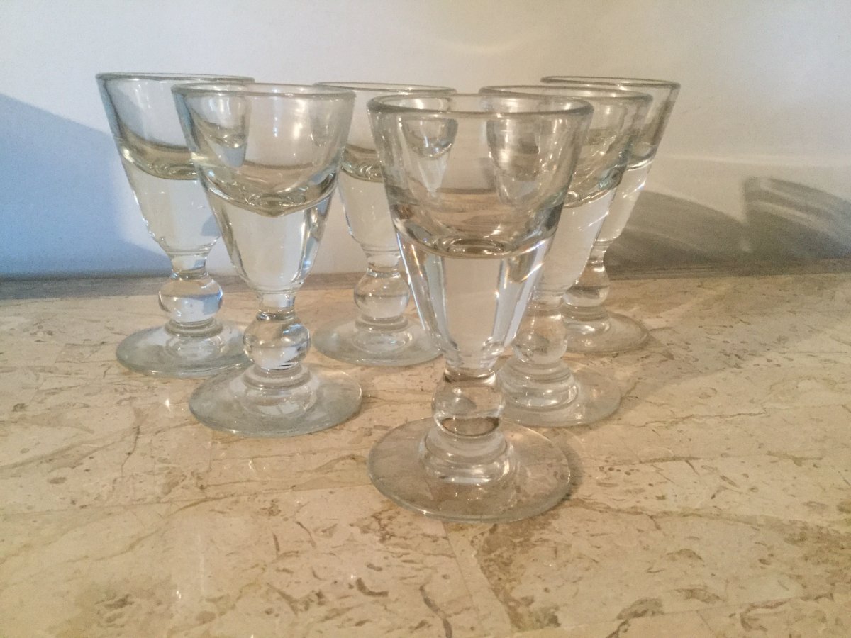 Six Verres à Digestifs Fond épais 