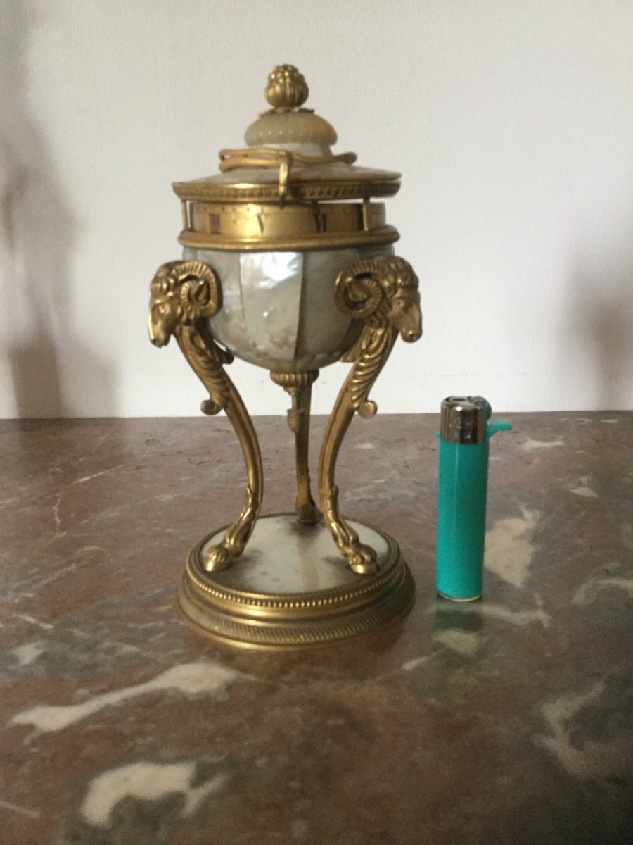 Rare Small Clock With Turning Dial Height 17 Cm Louis XVI Period Charming Object