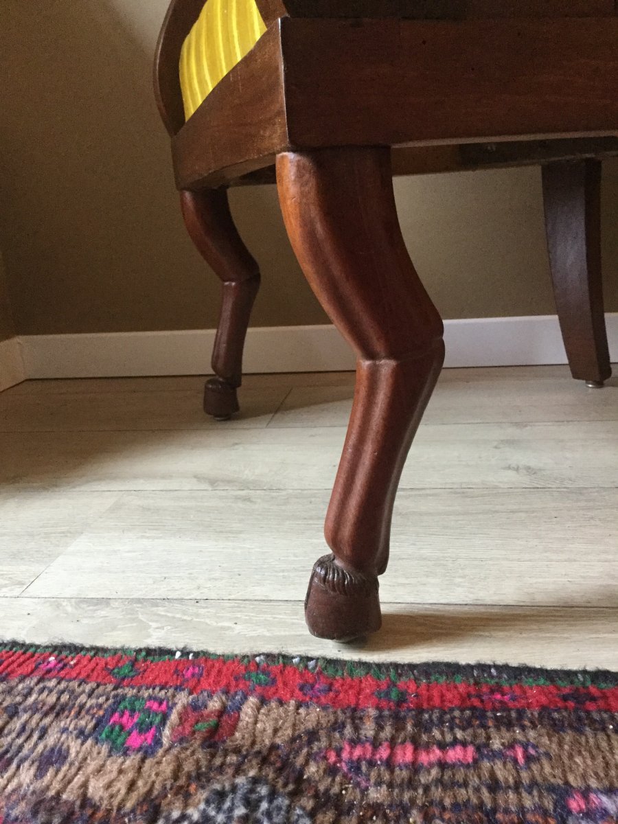 Pair Of Mahogany Gondola Armchairs Attributed To Jacob Empire Period-photo-4