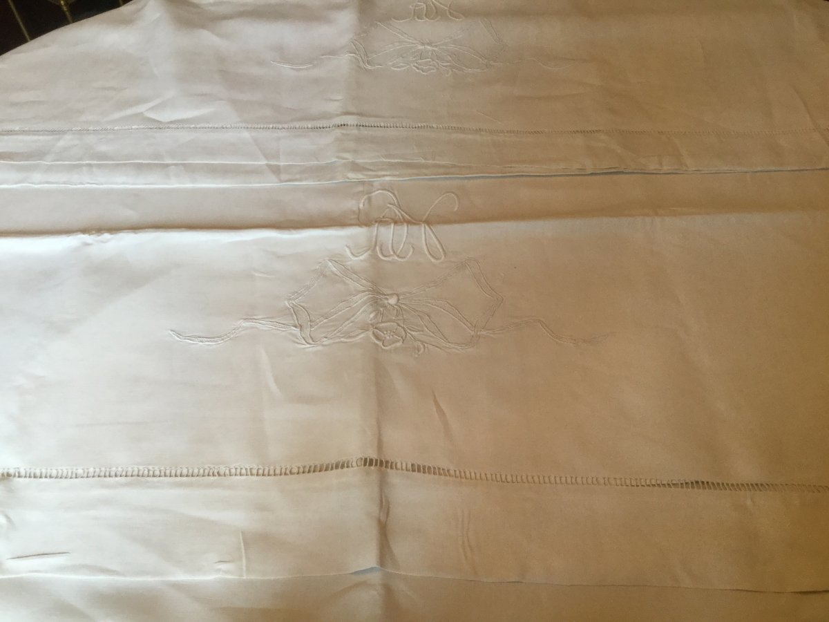 Two Monogrammed Sheets Rh Or Rn 320x224 Cm-photo-3