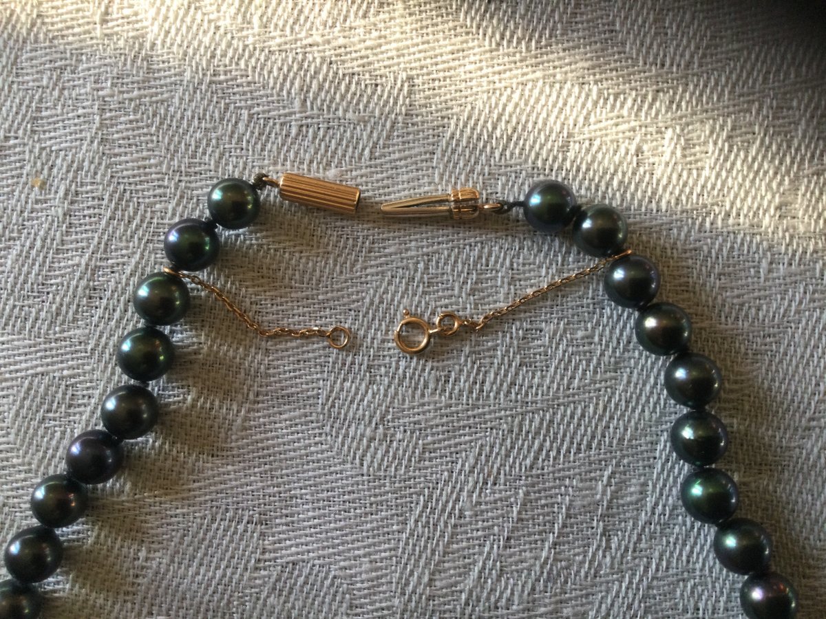 Collier De Perles De Tahiti Fermoir Or-photo-3