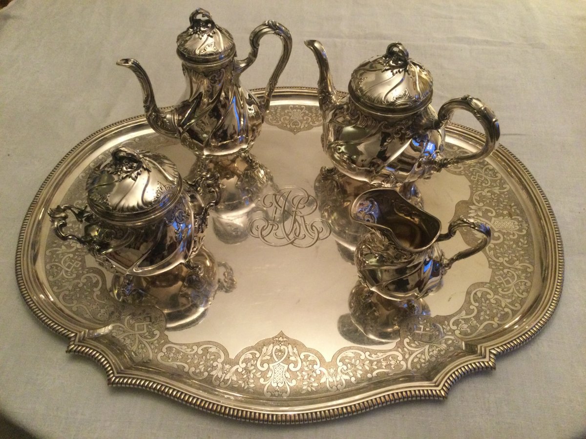 Tea And Coffee Service Sterling Silver Regency Style Orfèvre Taburet.bouin