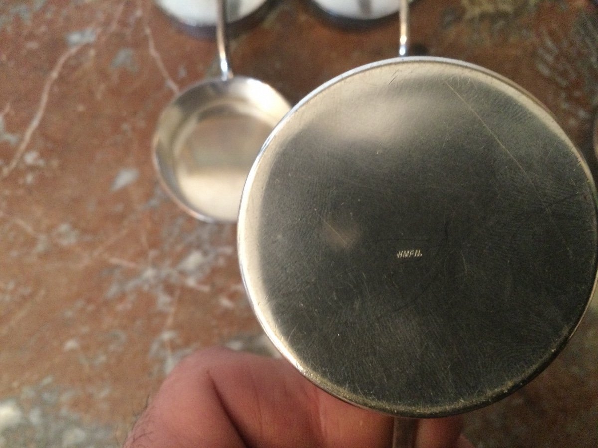 Eight Small Silver Metal Pans-photo-3