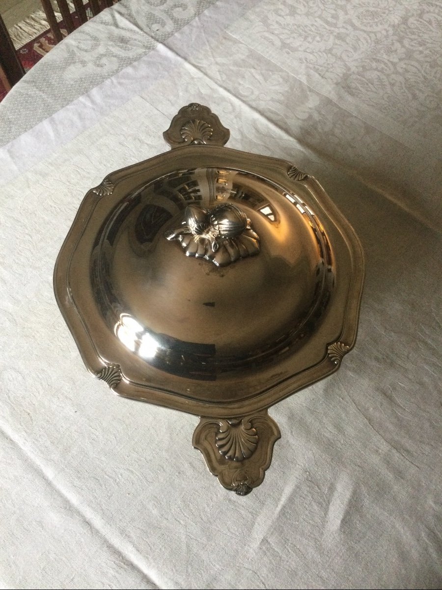 Légumier En Métal Argenté Orfèvre Ercuis Style Louisxv -photo-2