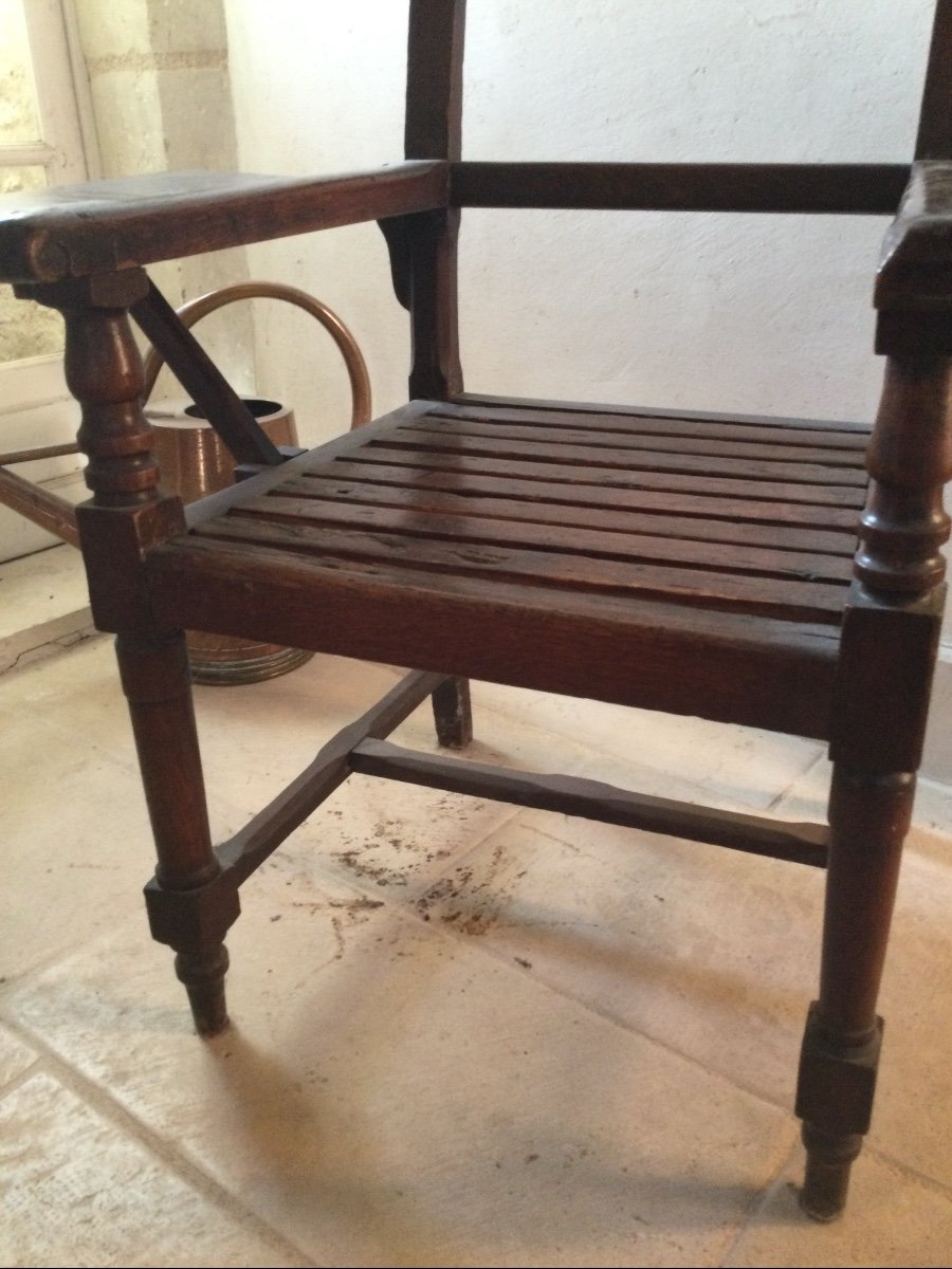 Rare Oak Manager's Armchair Late Eighteenth Early Nineteenth-photo-3