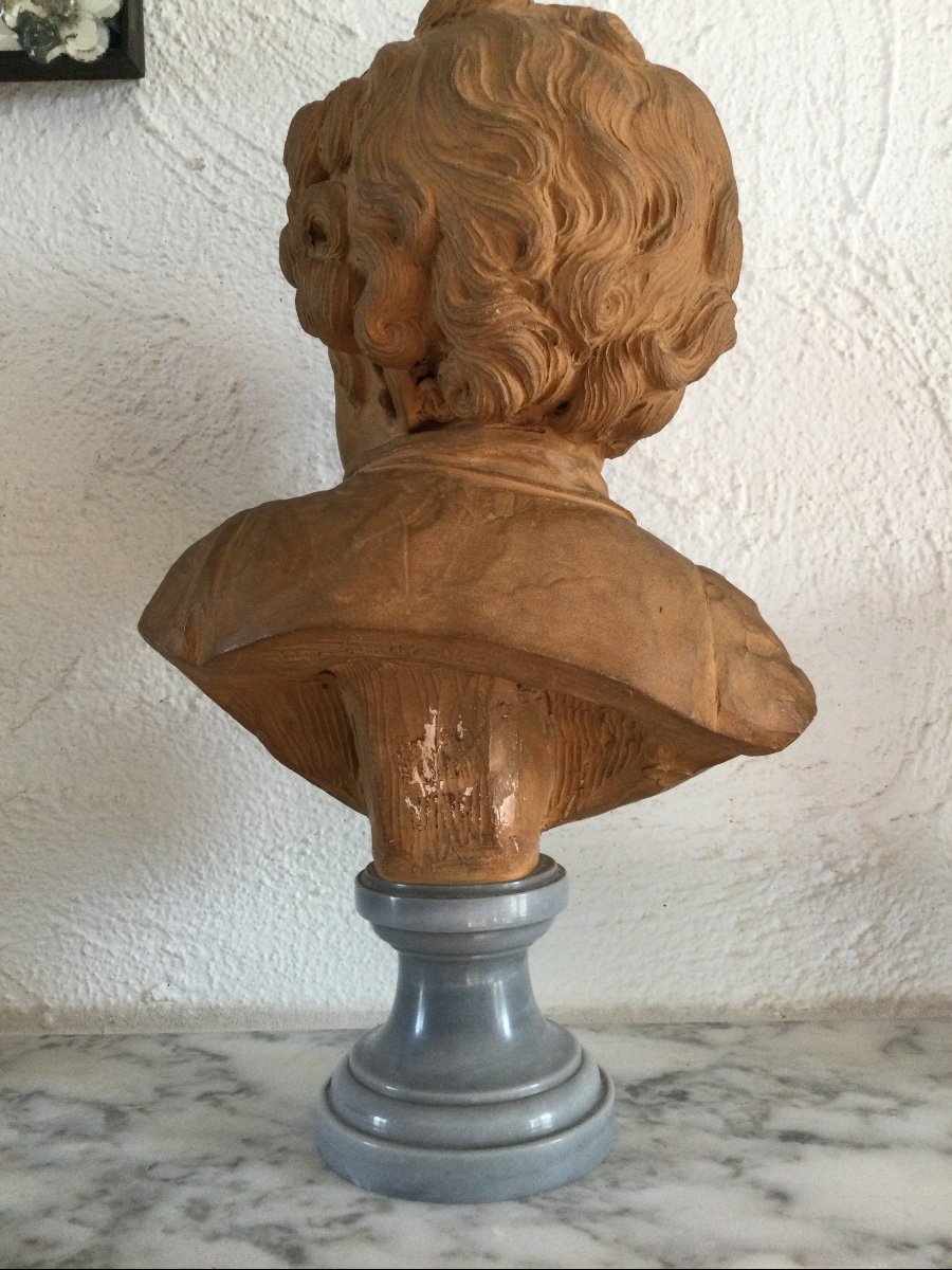 Terracotta Bust Of Louis-eustache De Saint-pierre By Jean-baptiste Pigalle-photo-2