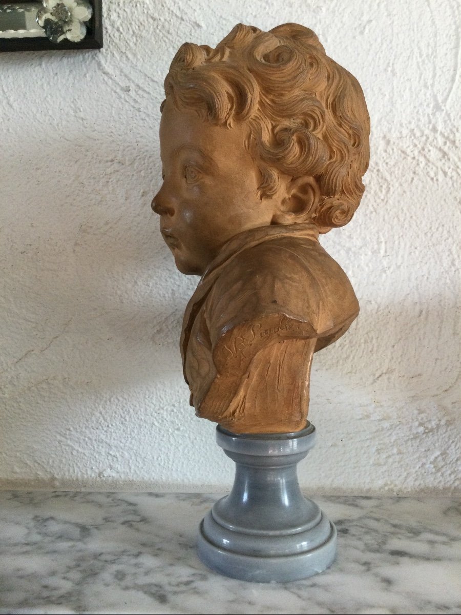 Terracotta Bust Of Louis-eustache De Saint-pierre By Jean-baptiste Pigalle-photo-3