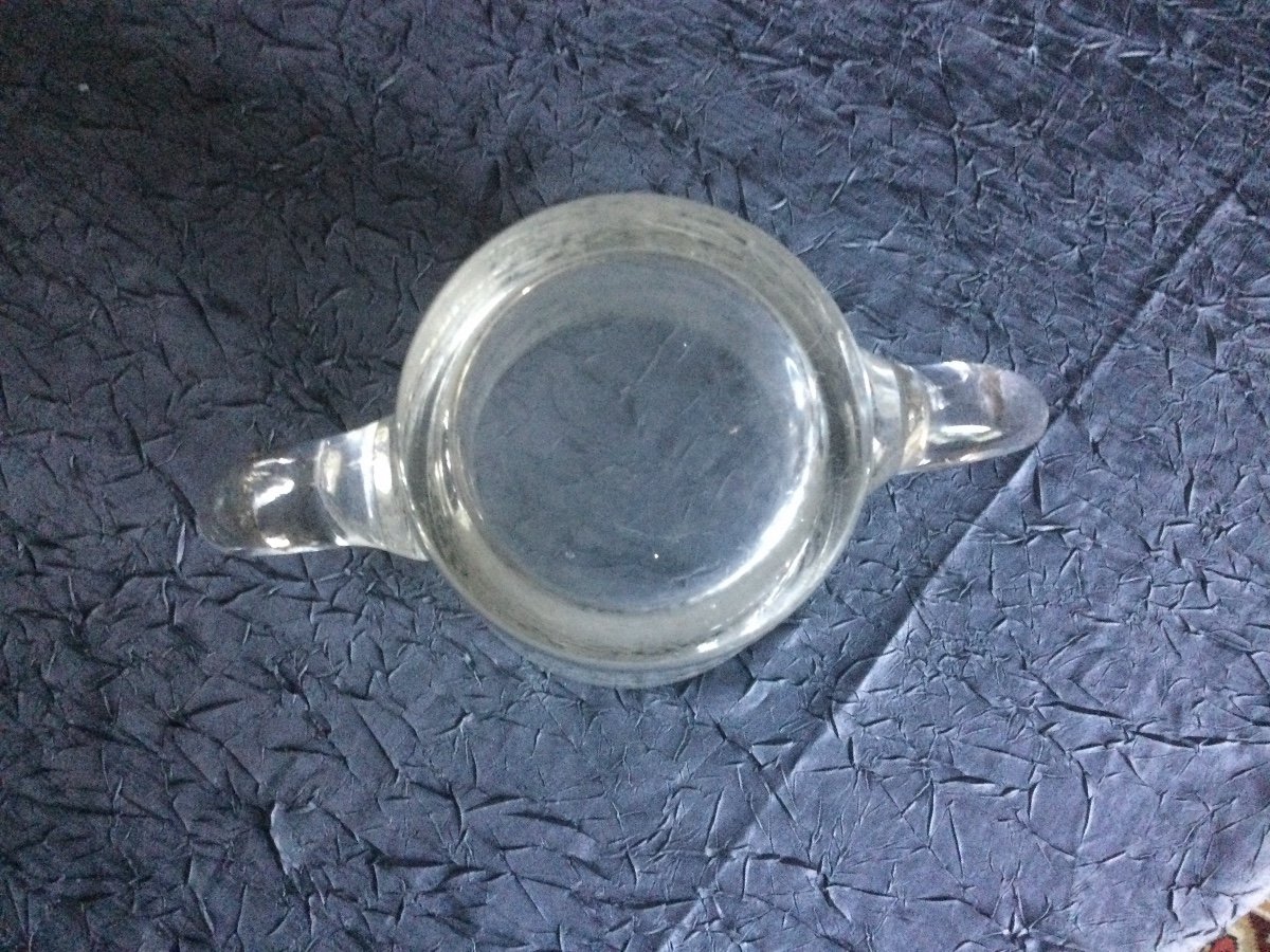 Vase, Engraved Crystal Ice Seals With Two Handles Early Nineteenth Time-photo-4