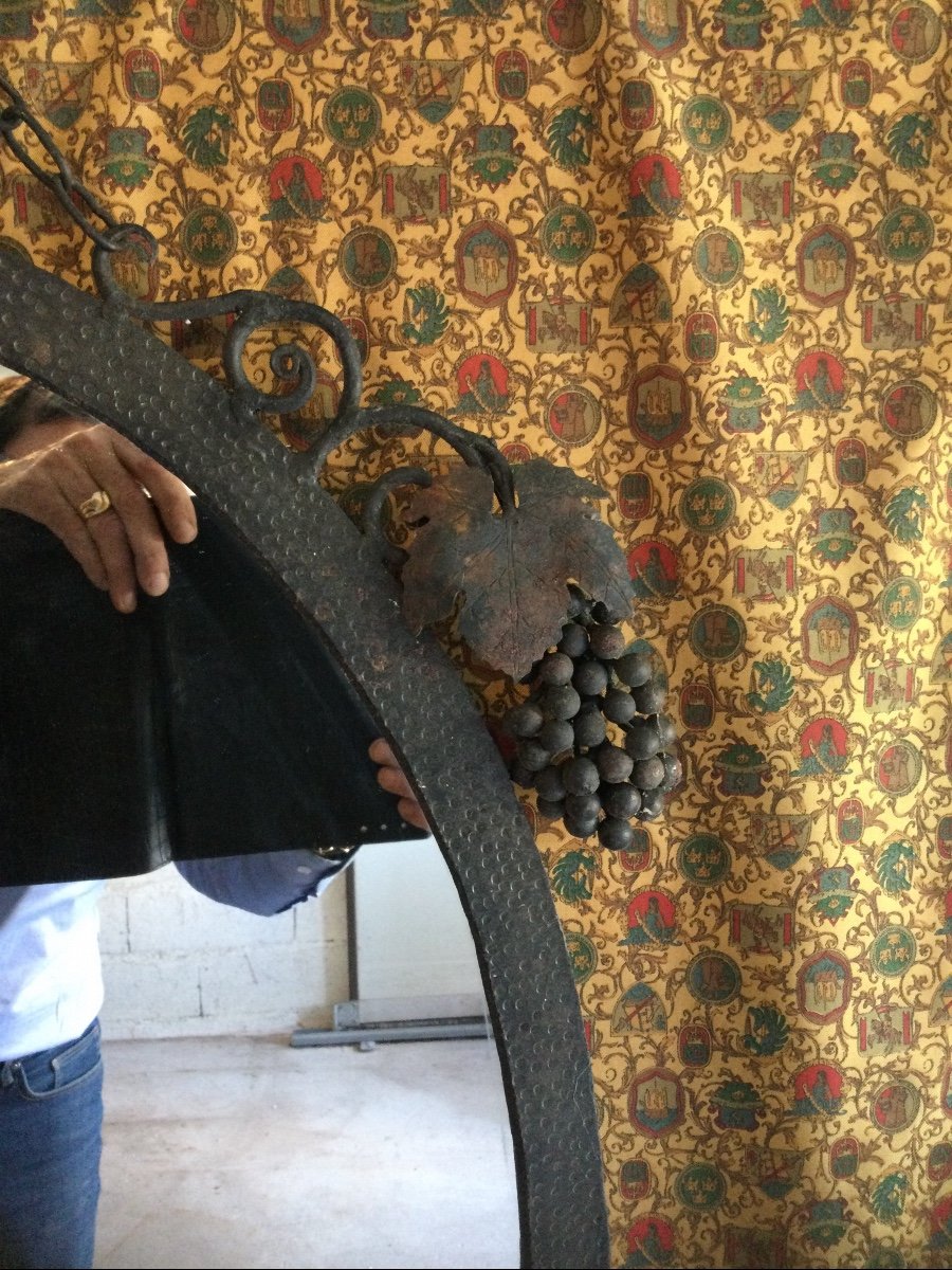 Half Moon Console And Its Wrought Iron Mirror-photo-1