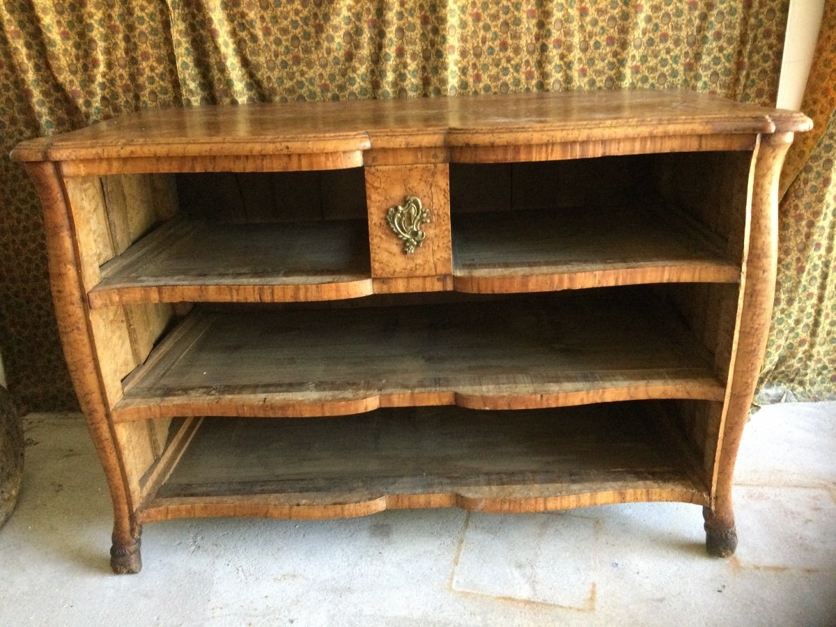 Rare Commode époque Régence En Platane Massif Travail Parisien -photo-1