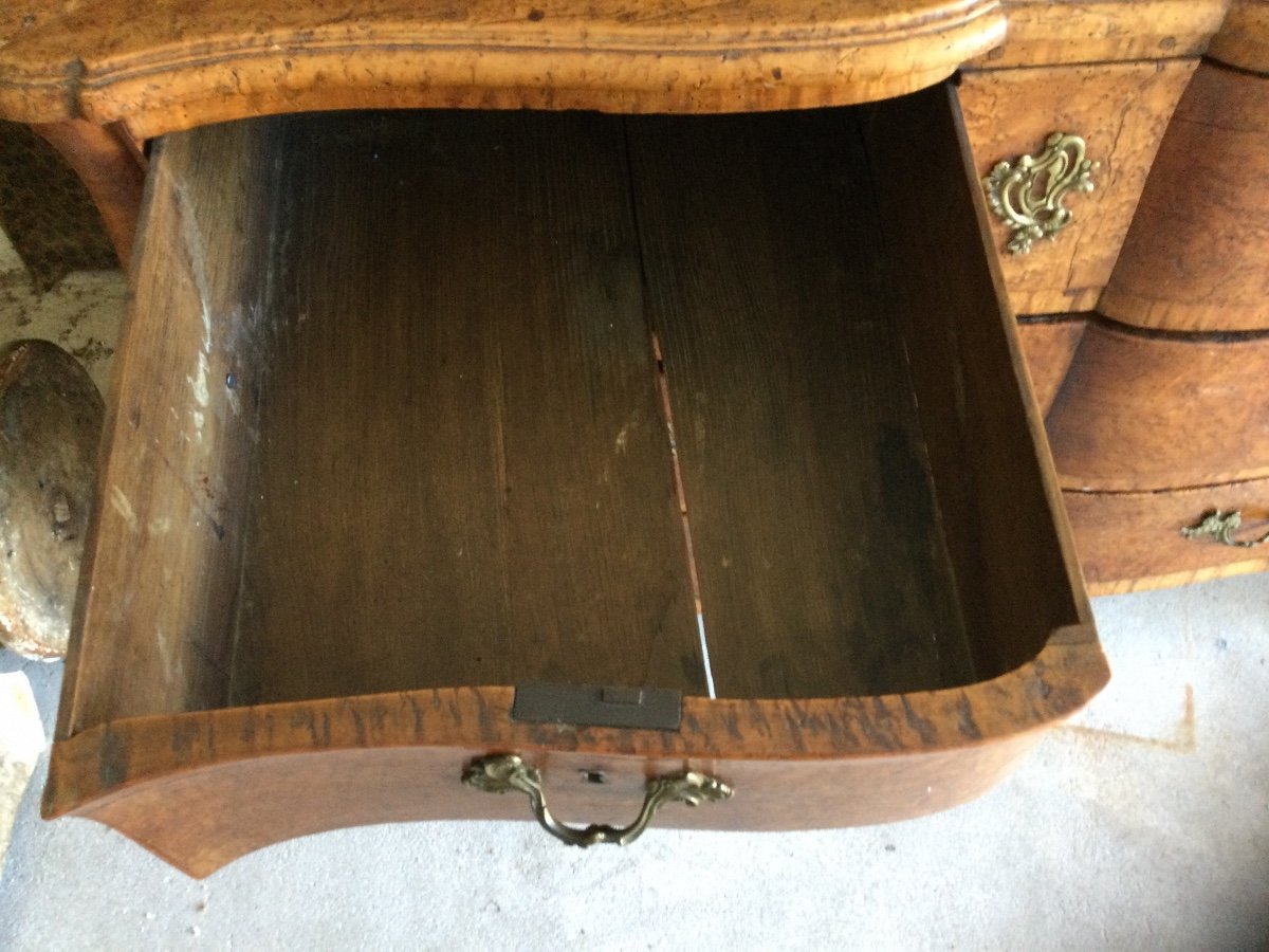 Rare Commode époque Régence En Platane Massif Travail Parisien -photo-4