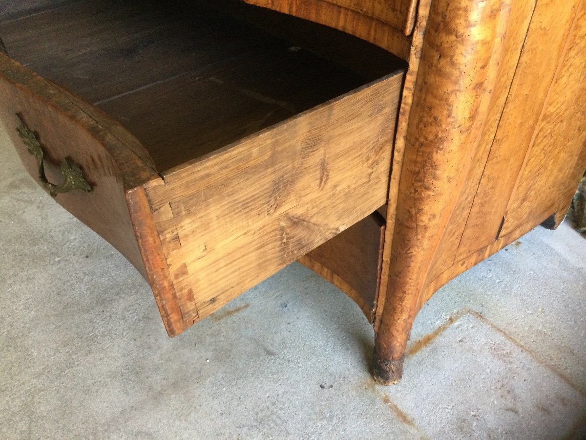 Rare Commode époque Régence En Platane Massif Travail Parisien -photo-7
