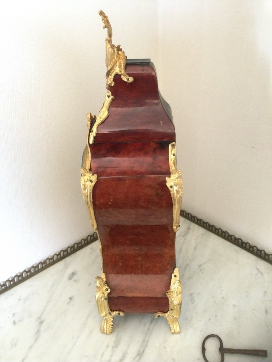 Louis XV Style Cartel In Red Tortoiseshell And Gilt Bronze-photo-3