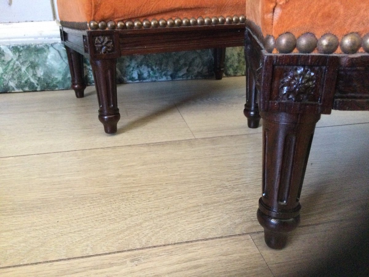 Suite Of 4 Rosewood Footstools Louis XVI Style-photo-3