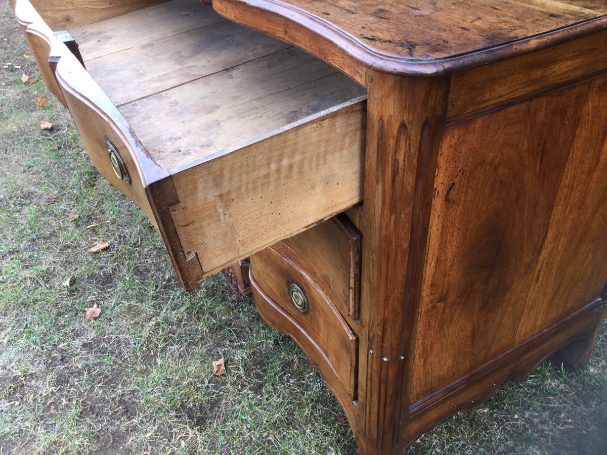 Louis XV Crossbow Commode From Saintonge In Walnut Eighteenth Time-photo-1