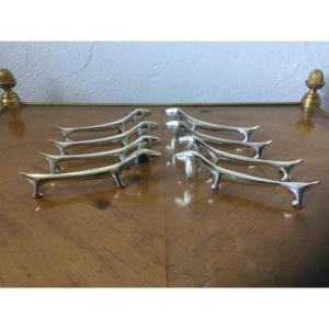 Eight Knife Holder Model Dog Silver Metal