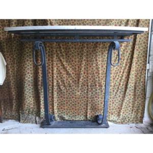 Elegant Wrought Iron Console Art Deco Period