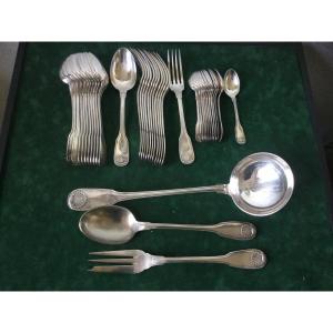 Christofle Cutlery Set Of 12 Table Cutlery 12 Small Spoon 1 Ladle 1 Service Cutlery
