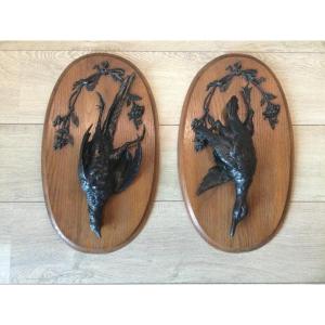 Pair Of Pheasant And Duck Hunting Trophies