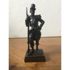 Military, Grognard In Patinated Bronze 