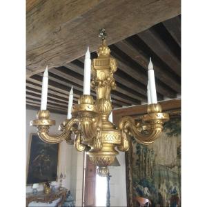 Louis XVI Style Giltwood Chandelier