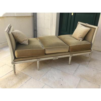 Bed, Bench "in Ottoman" Louis XVI Period Stamped Bovo