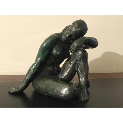 Gabriel Eugène Coquelin Femme Nue Assise En Bronze 