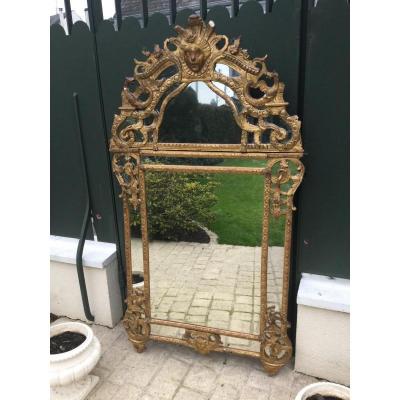 Grand Miroir à Parcloses époque Régence Hauteur 170 Cm Largeur 93,5 Cm