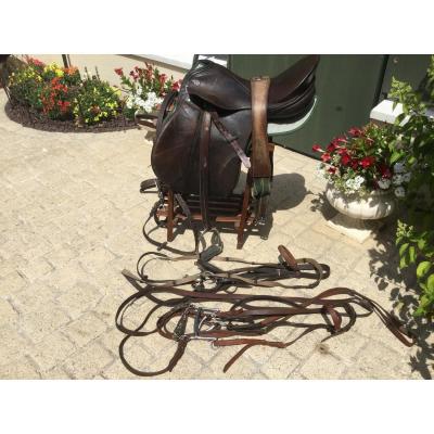 Kieffer Brand Riding Saddle Complete With Two Nets And One Bridle