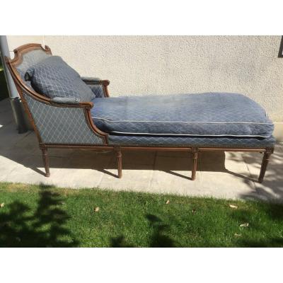 Chaise Longue Rest Bed Louis XVI In Walnut Late Eighteenth Time