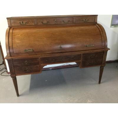 Large Mahogany Cylinder Desk Louis XVI Period Stamped C At Stadler