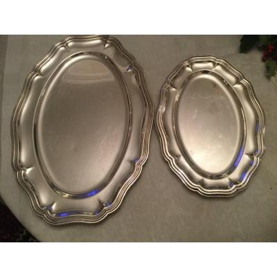 2 Louisxv Style Silver Metal Dishes 