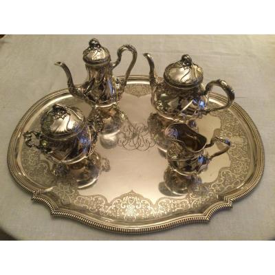 Tea And Coffee Service Sterling Silver Regency Style Orfèvre Taburet.bouin