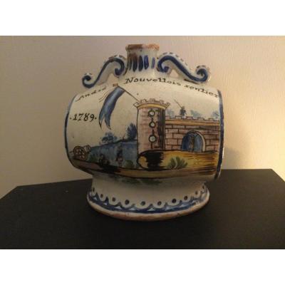 Nevers Earthenware Barrel (1789 André Nouvellois Rentier In Nevers)